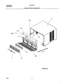 03 - Cabinet Front And Wrapper parts for Frigidaire Air Conditioner GAC052K7A1 from AppliancePartsPros.com