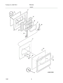 07 - Door parts for Frigidaire Oven FEB24S2ABC from AppliancePartsPros.com