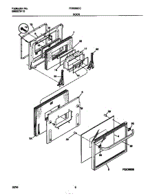 04 - Door parts for Frigidaire Oven FEB386CCBB from AppliancePartsPros.com