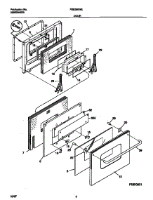 04 - Door parts for Frigidaire Oven FEB386WECC from AppliancePartsPros.com