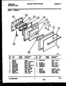 03 - Door Parts parts for Frigidaire Oven GPG94BL3 from AppliancePartsPros.com