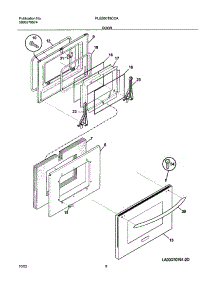 09 - Door parts for Frigidaire Oven PLEB30T8CCA from AppliancePartsPros.com