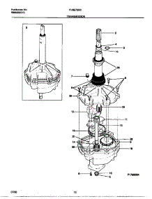 07 - Transmission parts for Frigidaire Washer Dryer Combo FLSE72GCS4 from AppliancePartsPros.com