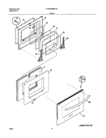 07 - Door parts for Frigidaire Oven PLEB30S8CCA from AppliancePartsPros.com