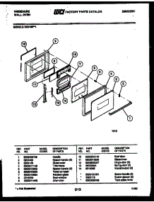 03 - Door Parts parts for Frigidaire Oven RG74BFB1 from AppliancePartsPros.com
