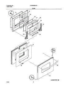 07 - Door parts for Frigidaire Oven PLEB30S8ACB from AppliancePartsPros.com