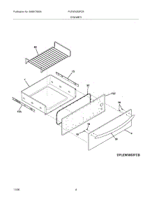 05 - Drawer parts for Frigidaire Warming Drawer PLEW30S3FCB from AppliancePartsPros.com