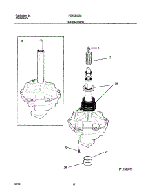 13 - Transmission parts for Frigidaire Washer Dryer Combo FGX831CS0 from AppliancePartsPros.com