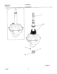 13 - Transmission parts for Frigidaire Washer Dryer Combo FLSG62MRFS1 from AppliancePartsPros.com
