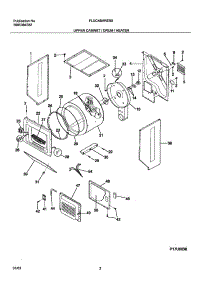 03 - Upper Cabinet / Drum / Heater parts for Frigidaire Washer Dryer Combo FLXG46MRES0 from AppliancePartsPros.com