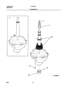 13 - Transmission parts for Frigidaire Washer Dryer Combo FLSG60RGS2 from AppliancePartsPros.com