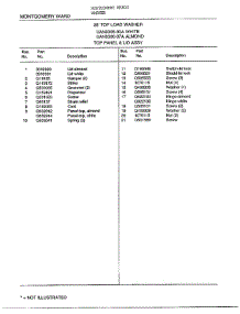 28` Top Load / Top Panel / Lid Assembly Page 2 parts for Frigidaire Washer 6308A from AppliancePartsPros.com