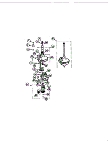 07 - Washer Transmission parts for Frigidaire Washer Dryer Combo LCE441LL2 from AppliancePartsPros.com
