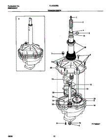 07 - Transmission parts for Frigidaire Washer Dryer Combo FLXG52RBT6 from AppliancePartsPros.com