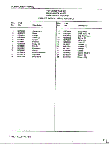 Cabinet, Hose And Valve Assembly Page 2 parts for Frigidaire Washer 6348A from AppliancePartsPros.com