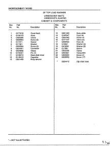 Cabinet And Components Page 2 parts for Frigidaire Washer 6338A from AppliancePartsPros.com