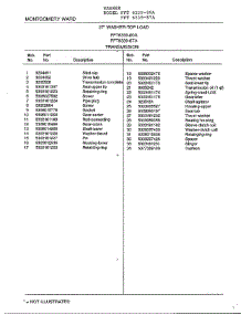Transmission Page 2 parts for Frigidaire Washer 6339A from AppliancePartsPros.com