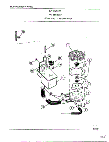 Pump, Hose And Button Trap Assembly parts for Frigidaire Washer 6504E from AppliancePartsPros.com