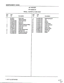 Pedal, Caster And Hose Assembly Page 2 parts for Frigidaire Washer 6504E from AppliancePartsPros.com