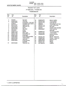 Transmission Page 2 parts for Frigidaire Washer 6289-80A from AppliancePartsPros.com