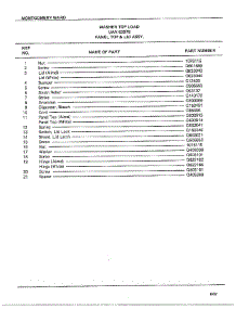 Panel Top And Lid Assy Page 2 parts for Frigidaire Washer 6337B from AppliancePartsPros.com