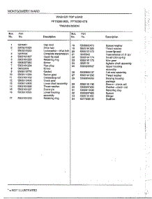 Transmission Page 2 parts for Frigidaire Washer 6289-80B from AppliancePartsPros.com