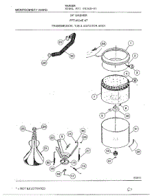 Transmission, Tub, Agitator parts for Frigidaire Washer 6504E-87 from AppliancePartsPros.com