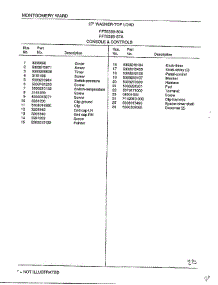 Console And Controls Page 2 parts for Frigidaire Washer 6389-80A from AppliancePartsPros.com