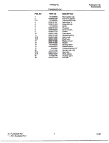Transmission Page 2 parts for Frigidaire Washer FWX6971E from AppliancePartsPros.com