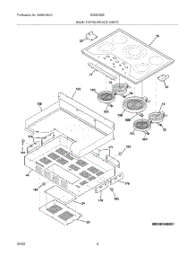 05 - Maintop parts for Electrolux Cooktop E30EC65ESS1 from AppliancePartsPros.com