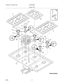 03 - Maintop parts for Electrolux Cooktop E36GC65ESS from AppliancePartsPros.com