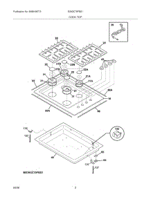 03 - Maintop parts for Electrolux Cooktop E30GC70FSS1 from AppliancePartsPros.com