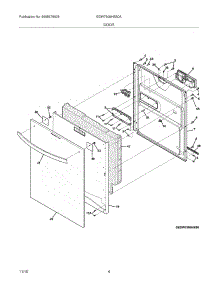 05 - Door parts for Electrolux Dishwasher EDW7505HSS0A from AppliancePartsPros.com