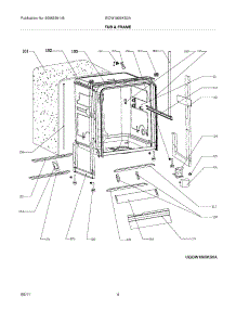 05 - Tub & Frame parts for Electrolux Dishwasher EIDW1805KS0A from AppliancePartsPros.com