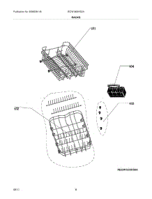 09 - Racks parts for Electrolux Dishwasher EIDW1805KS0A from AppliancePartsPros.com