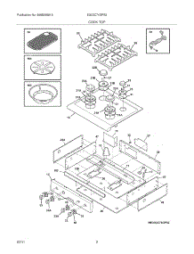 03 - Main Top parts for Electrolux Cooktop E30GC74GPS2 from AppliancePartsPros.com