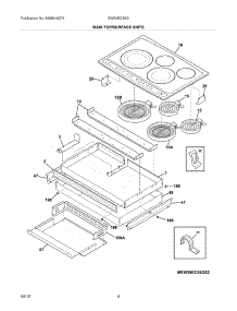 05 - Main Top parts for Electrolux Cooktop EW30EC55GB2 from AppliancePartsPros.com
