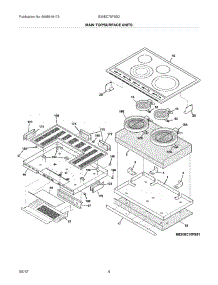 05 - Main Top parts for Electrolux Cooktop E30EC70FSS2 from AppliancePartsPros.com