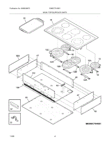 05 - Maintop parts for Electrolux Cooktop E36EC75HSS1 from AppliancePartsPros.com