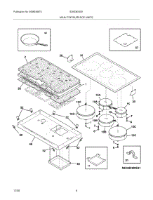 05 - Main Top / Surface Units parts for Electrolux Cooktop E36IC80ISS1 from AppliancePartsPros.com