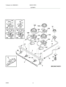 05 - Burner parts for Electrolux Cooktop E30GC74GPS1 from AppliancePartsPros.com