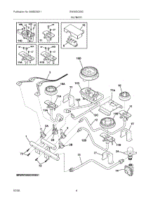 05 - Burner parts for Electrolux Cooktop EW30GC55GW1 from AppliancePartsPros.com