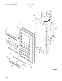03 - Door parts for Electrolux Freezer EILFU21GS0 from AppliancePartsPros.com