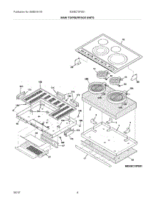05 - Main Top parts for Electrolux Cooktop E30EC70FSS1 from AppliancePartsPros.com