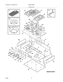 03 - Maintop parts for Electrolux Cooktop E36GC76GPS1 from AppliancePartsPros.com
