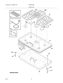 03 - Main Top parts for Electrolux Cooktop EW36GC55GB2 from AppliancePartsPros.com