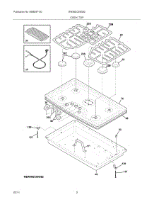 03 - Main Top parts for Electrolux Cooktop EW36GC55GS2 from AppliancePartsPros.com