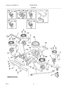 05 - Burner parts for Electrolux Cooktop EW36GC55GS2 from AppliancePartsPros.com