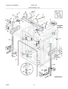 07 - Upper Frame / Tub parts for Electrolux Dishwasher EIDW6105GS1A from AppliancePartsPros.com