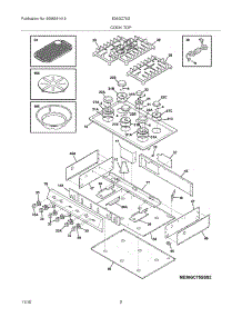 03 - Main Top parts for Electrolux Cooktop E36GC75GSS3 from AppliancePartsPros.com